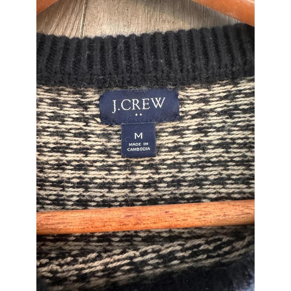 J.Crew Lambswool-blend Houndstooth Crewneck Sweater Brown/Black Men’s sz Medium - Picture 7 of 12